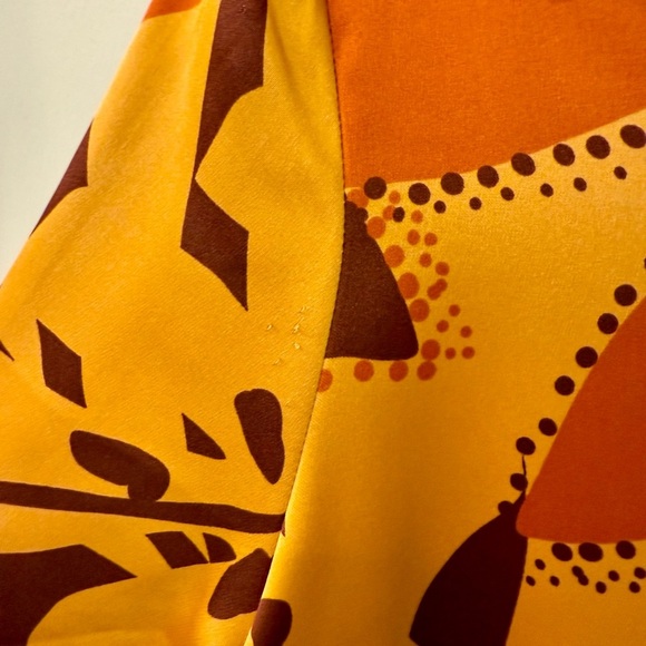 House Of Harlow Satin Button Down ShortSleeve Tropical Boho Retro Top Blouse- XS - Picture 7 of 8